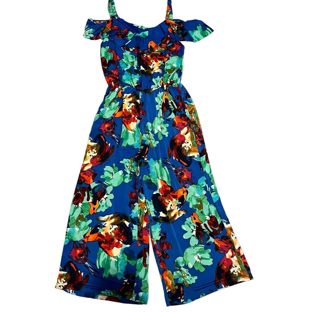 Cupio XS Jumpsuit Romper Wide Leg Cold Shoulder